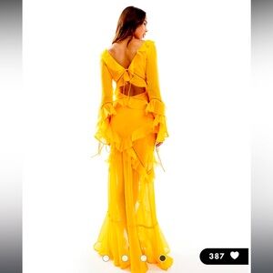 Vibrant Yellow Ruffled Maxi Dress